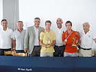 Vertici del Club Nautico, l’Assessore Campanile e i due vicecampioni del mondo, Francesco Falcetelli e Gabriele Franciolini