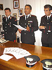 Francesco Gagliardi, Roberto Cardinali, Fiorello Rossi con le fotocopie delle banconote