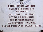 Lapide commemorativa sulla casa a Senigallia dove soggiornò dal 1842 al 49 Luigi Mercantini