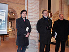 Il sindaco di Montecarotto Mirco Brega con l’assessore alla cultura di Senigallia Stefano Schiavoni ed il direttore del Musinf Carlo Bugatti