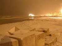 Spiaggia di Senigallia con la Rotonda sotto la neve