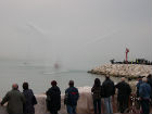 La motolancia dei Vigili del Fuoco, esibizione nel porto di Senigallia