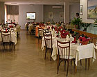 La sala ristorante dell’Hotel Corallo di Senigallia