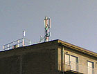 L’antenna posizionata sopra un edificio