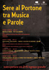 Volantino del recital con Mauro Pierfederici al teatro Portone di Senigallia