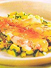 il carpaccio di Gamberi con Paprica e Zucchine di "Arrecife - Sapore di Mare"