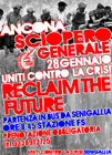 Locandina dello sciopero ad Ancona con la FIOM
