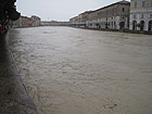 Il fiume Misa in piena a Senigallia