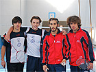 I giovani del doppio maschile di badminton a Senigallia: da sx Bellucci M., Lombardi F., Franceschini A.M., Pesaresi F.