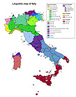 Mappa linguistica dei dialetti in Italia